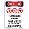 Signmission Safety Sign, OSHA Danger, 5" Height, Flammable Vapors Keep, Portrait OS-DS-D-35-V-1257